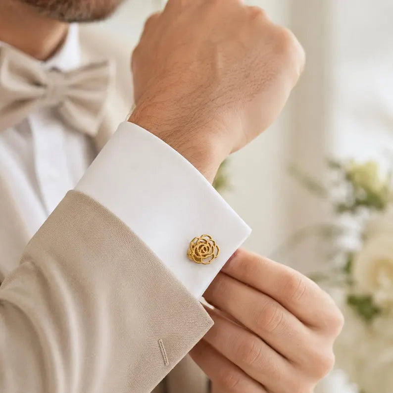 Personalized Birth Flower Cufflinks