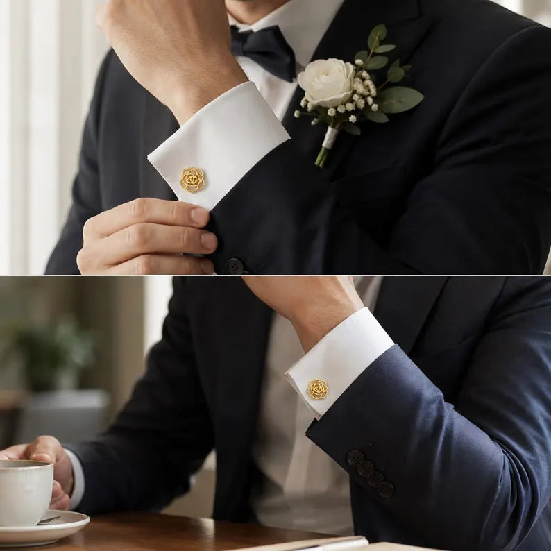 Personalized Birth Flower Cufflinks