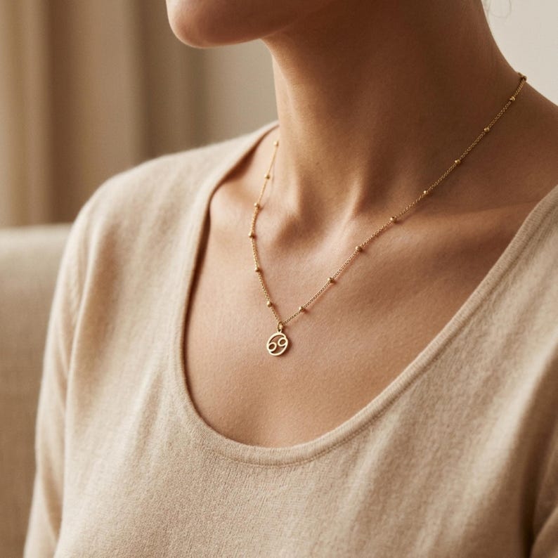 Zodiac Sign Necklace Layering Charm, Astrology Birthday Gift for Her