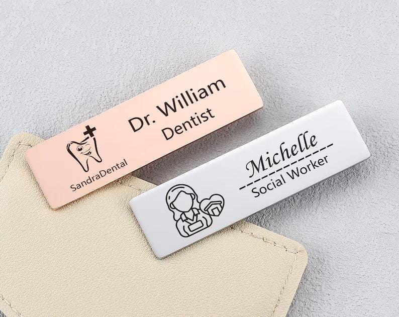 Custom Logo Engraved Name Badge
