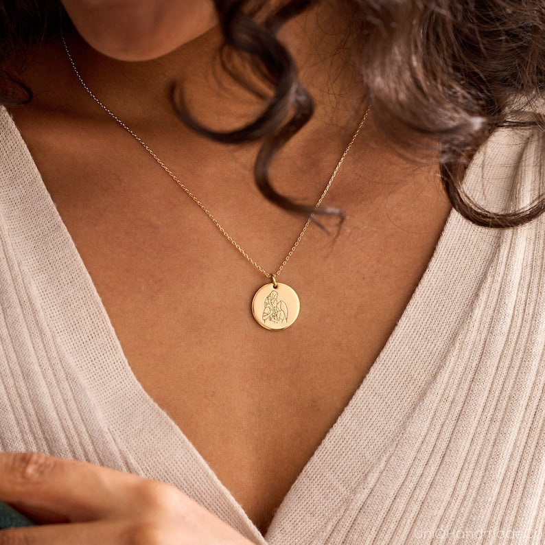Personalised Photo Necklace, Custom Portrait Necklace