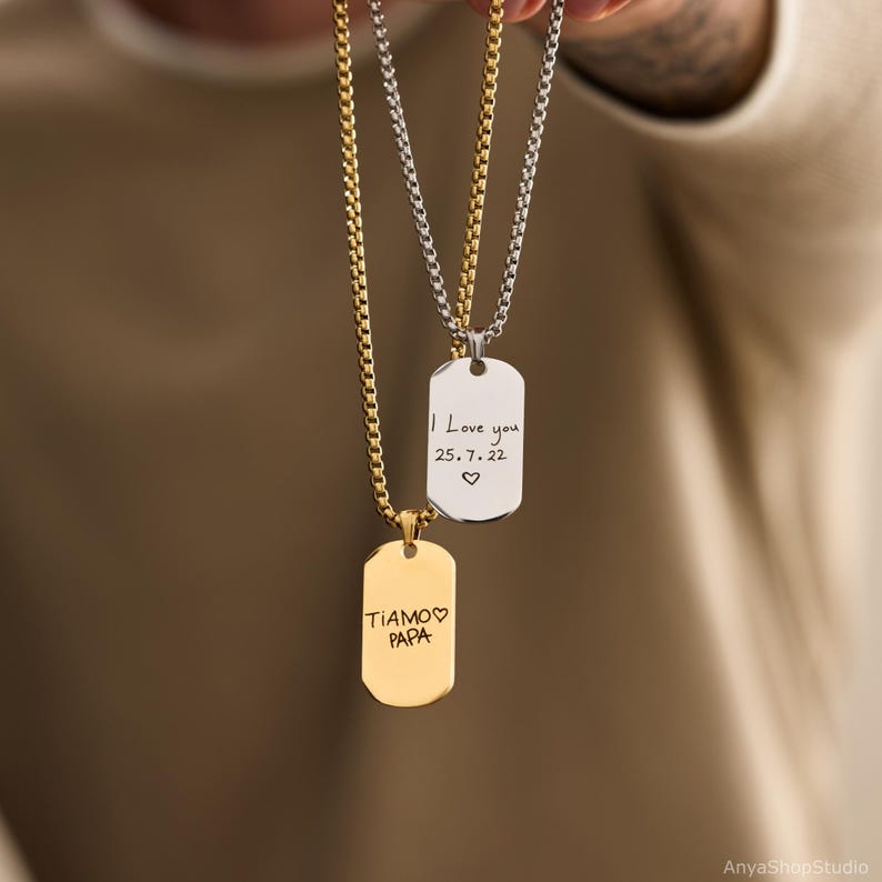 Personalized Handwriting Men Necklace
