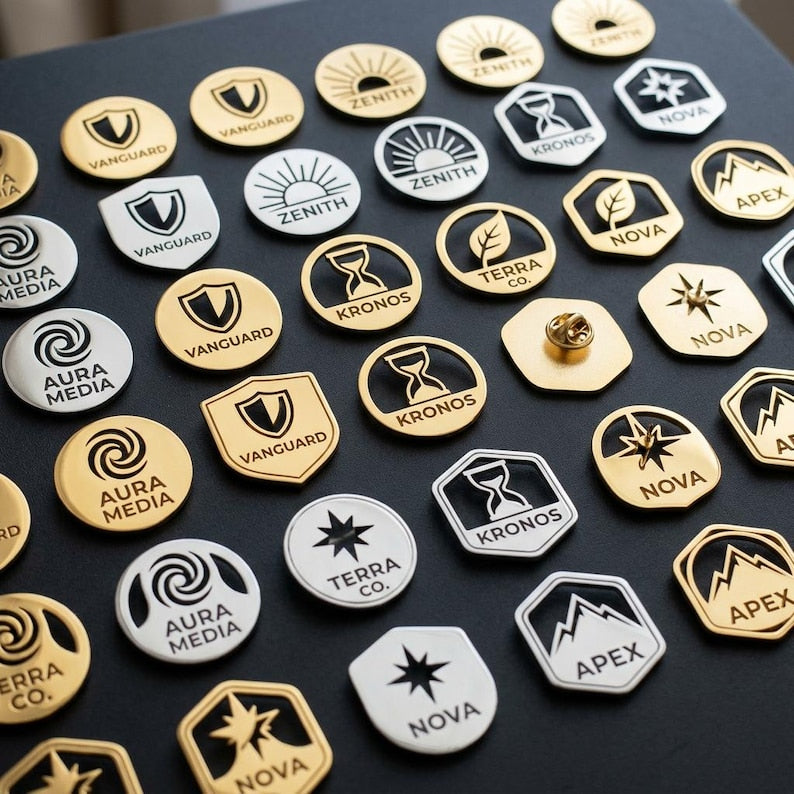 Custom Logo Brooch Brass | Corporate Brooch Pin