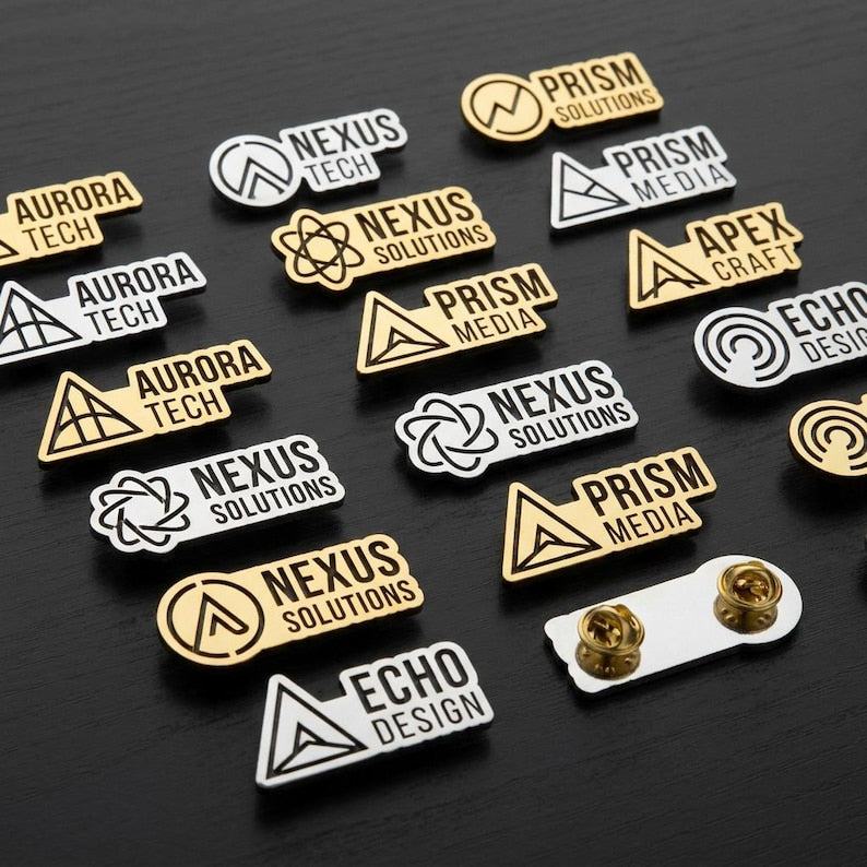 Custom Logo Brooch Brass | Corporate Brooch Pin
