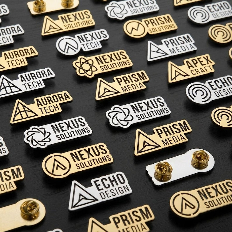 Custom Logo Brooch Brass | Corporate Brooch Pin