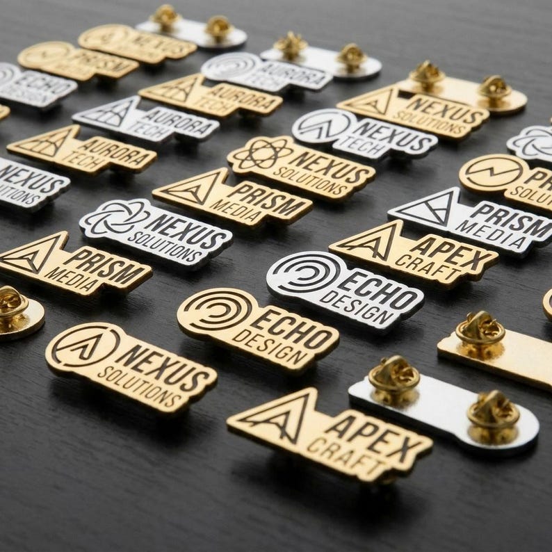 Custom Logo Brooch Brass | Corporate Brooch Pin