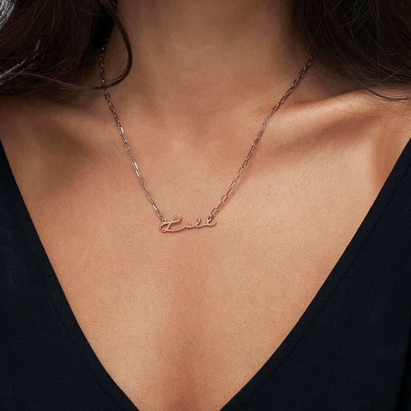 Personalized Signature Style Link Chain Name Necklace
