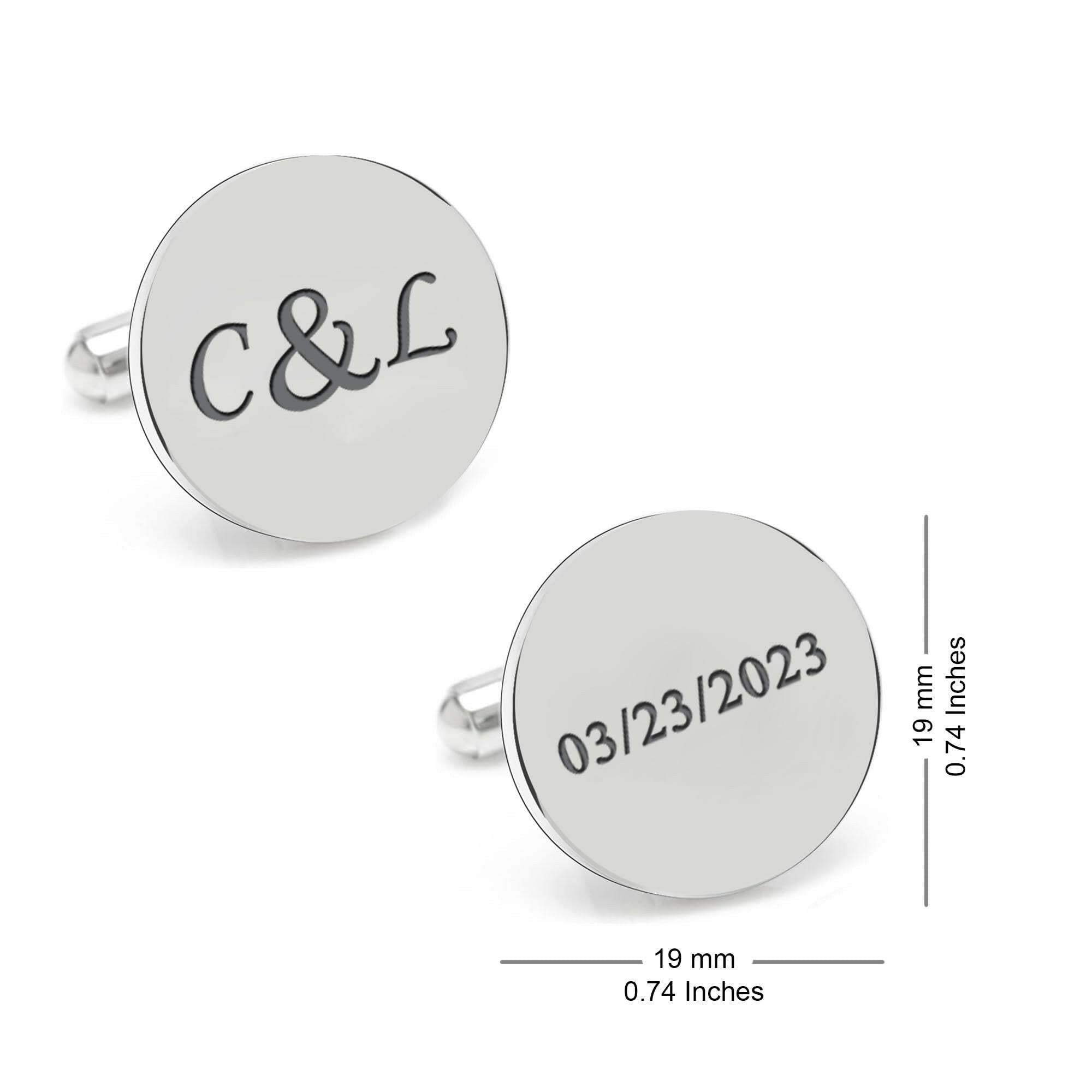 Personalized Date And Initial Cufflink For Men cufflink.