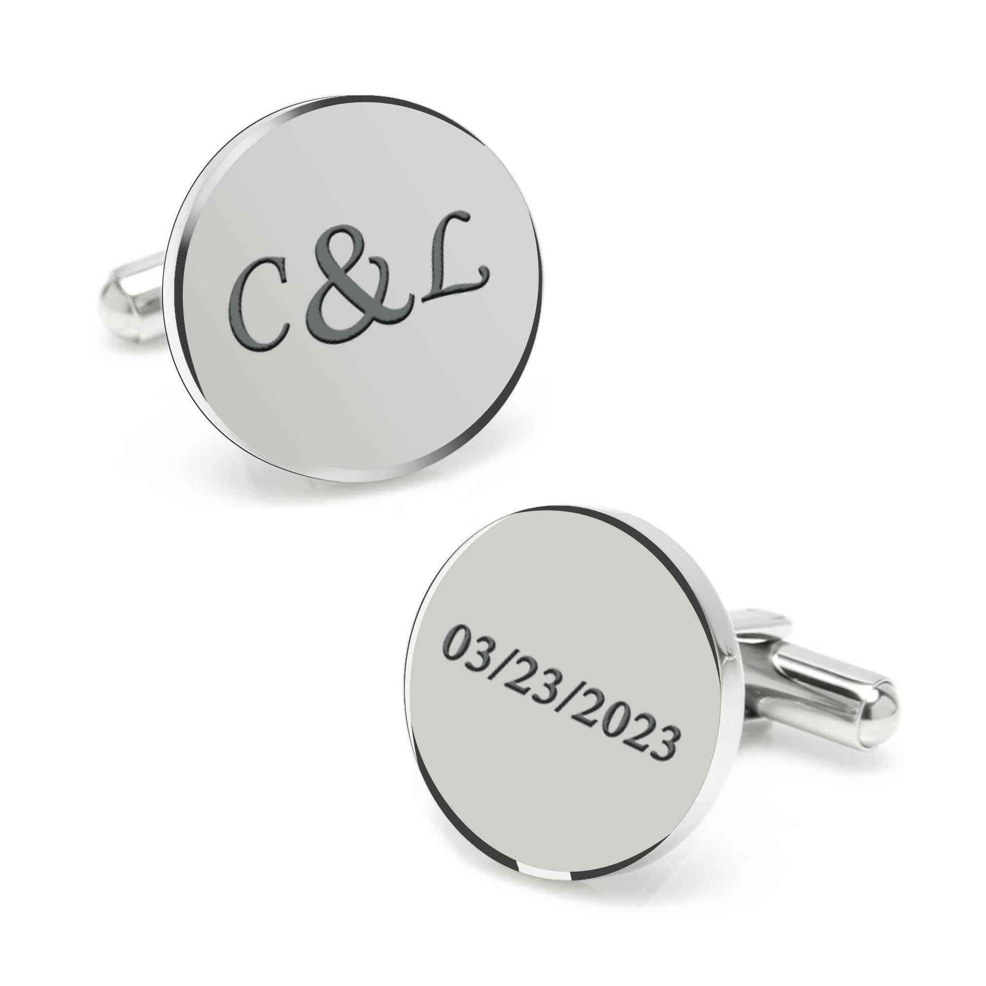 Personalized Date And Initial Cufflink For Men cufflink.