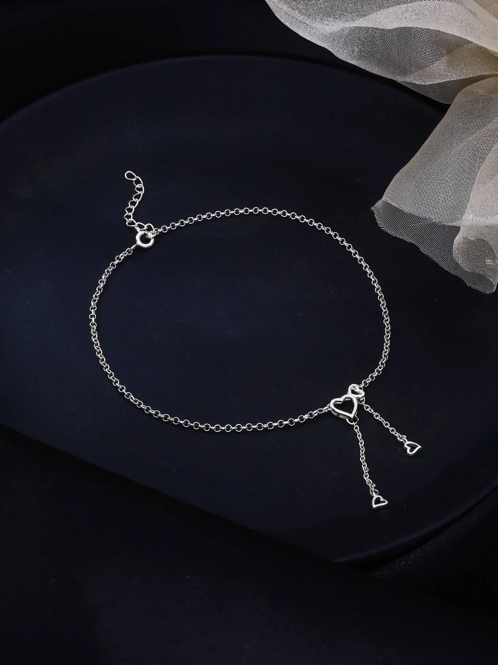 Heart Charm Chain Anklet
